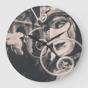 Venetian carnival mask large clock