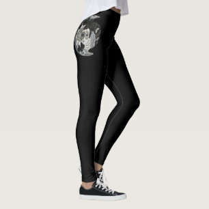 Venetian Carnival Mask ~ Silver ~ Black ~ White ~ Leggings