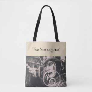 Venetian carnival mask tote bag