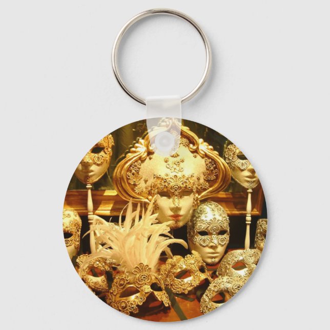 Venetian Carnival Masks Key Ring (Front)