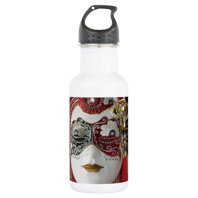 Venetian Ceramic Mask 532 Ml Water Bottle (Front)