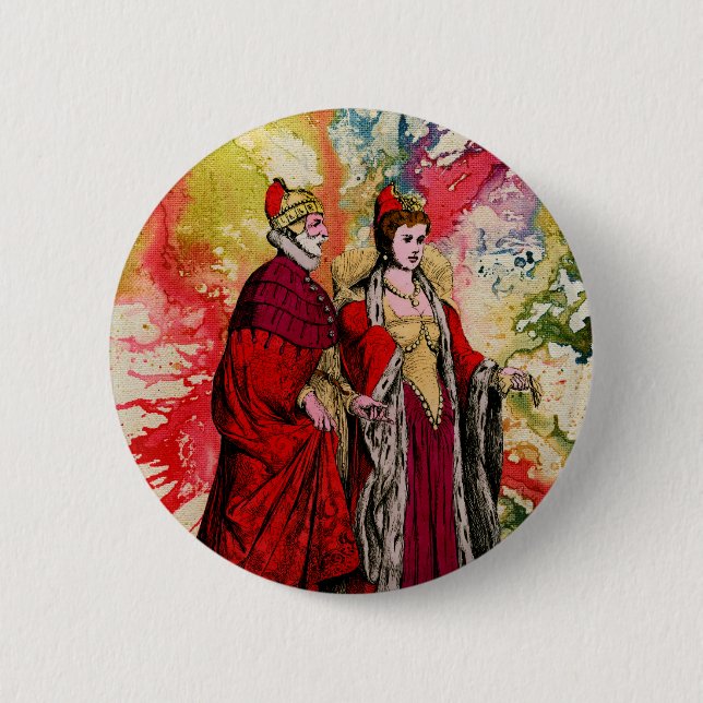 Venetian Doge and Dogeressa by Michael Moffa 6 Cm Round Badge (Front)