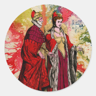 Venetian Doge and Dogeressa by Michael Moffa Classic Round Sticker