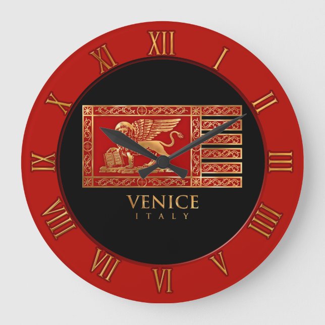 Venetian Flag Large Clock (Front)