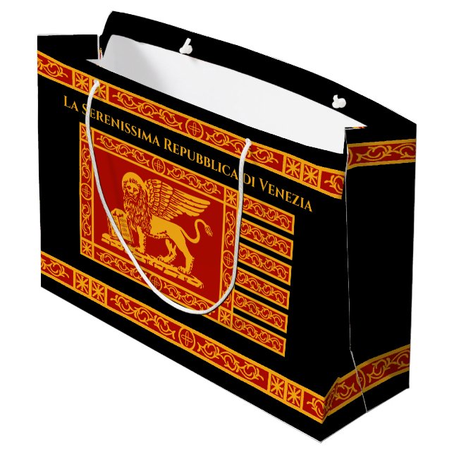Venetian Flag Large Gift Bag (Back Angled)