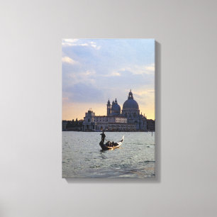 Venetian gondola at sunset canvas print