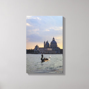 Venetian gondola at sunset canvas print
