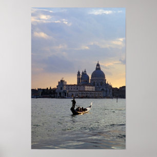 Venetian gondola at sunset poster