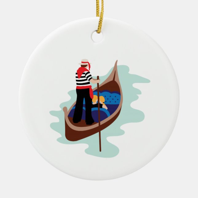 Venetian Gondola Ceramic Tree Decoration (Front)