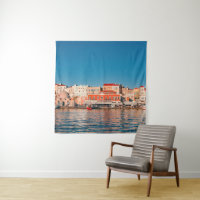Venetian harbour in Chania at blue hour, Crete,  