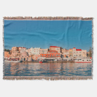 Venetian harbour in Chania at blue hour, Crete,   