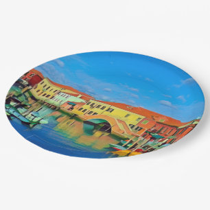 Venetian Lagoon - MURANO - panorama Paper Plate