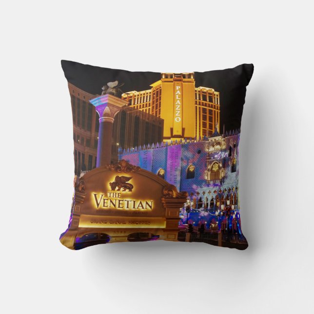 Venetian Las Vegas Decorative Evening Lights Cushion (Front)