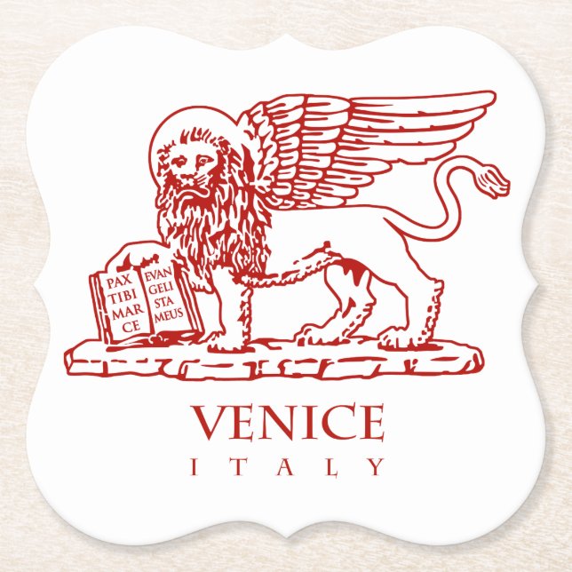 Venetian Lion Paper Coaster (Front)