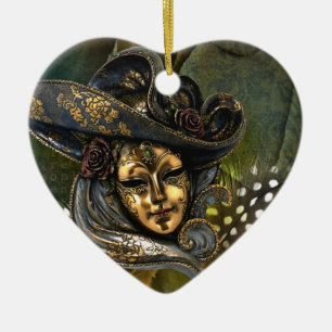 Venetian Mask Fantasy Ceramic Tree Decoration