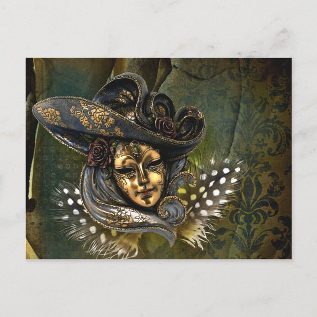 Venetian Mask Fantasy Postcard (Front)