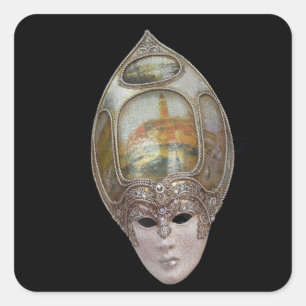 Venetian Mask Square Sticker