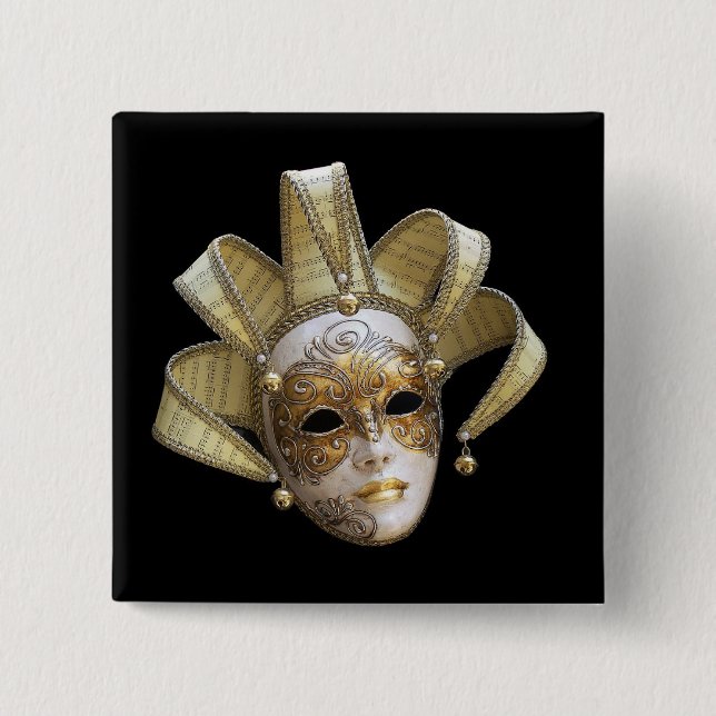 Venetian Masks 15 Cm Square Badge (Front)
