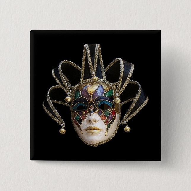 Venetian Masks 15 Cm Square Badge (Front)