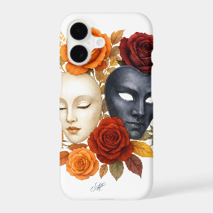 Venetian Masks and Roses Case with Monogram