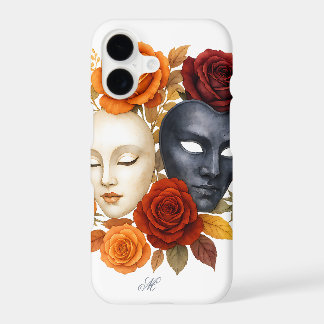 Venetian Masks and Roses Case with Monogram