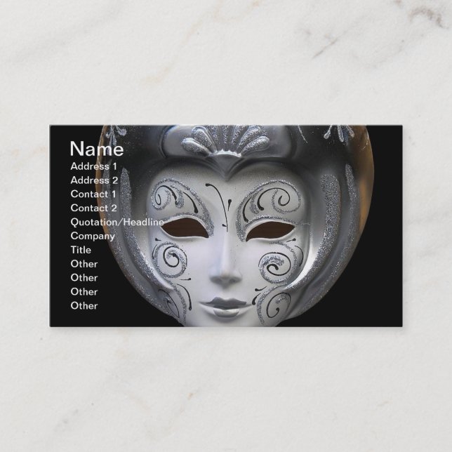 Venetian Masks Business Card (Front)