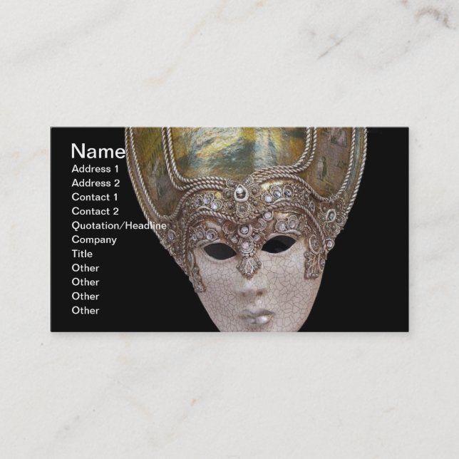 Venetian Masks Business Card (Front)