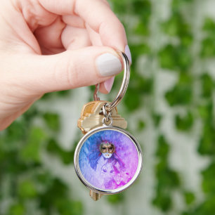 Venetian Masks, Carnival, vintage Art - Italy Key Ring