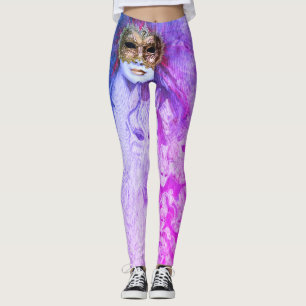 Venetian Masks, Carnival, vintage Art - Italy Leggings