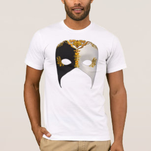 Venetian Masque: Black, White and Gold T-Shirt