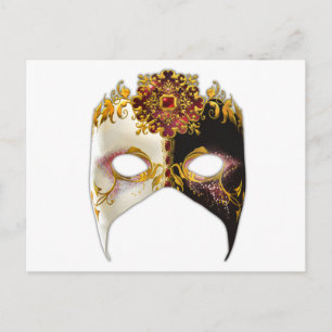 Venetian Masque: Ruby Jewel Postcard