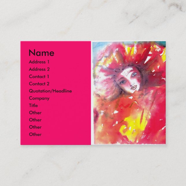 VENETIAN MASQUERADE FACES - MASK IN RED BUSINESS CARD (Front)