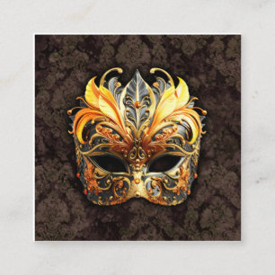 Venetian Masquerade Golden Mask Enclosure Card