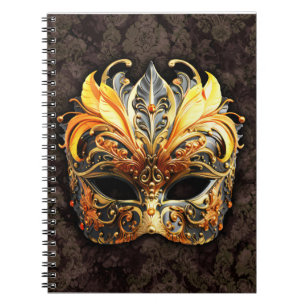 Venetian Masquerade Golden Mask Notebook