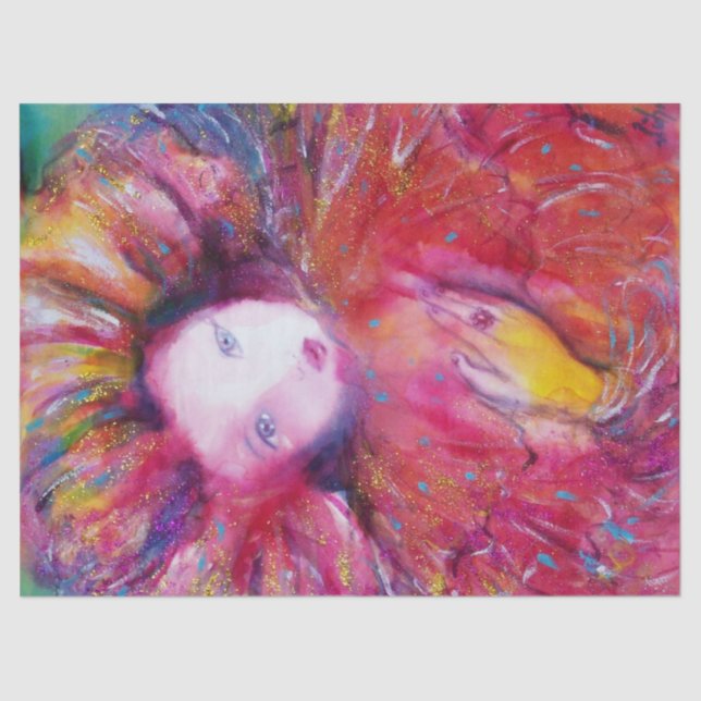 VENETIAN MASQUERADE - MASK IN RED TISSUE PAPER (Front)