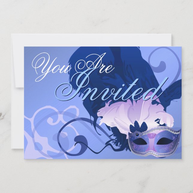 Venetian Masquerade Mask Invitation (Front)