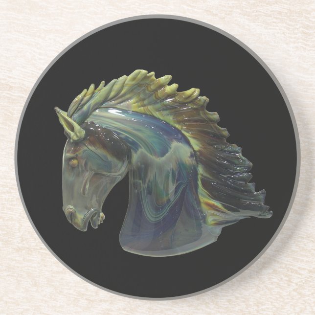 Venetian Murano Glass Horse Coaster (Front)