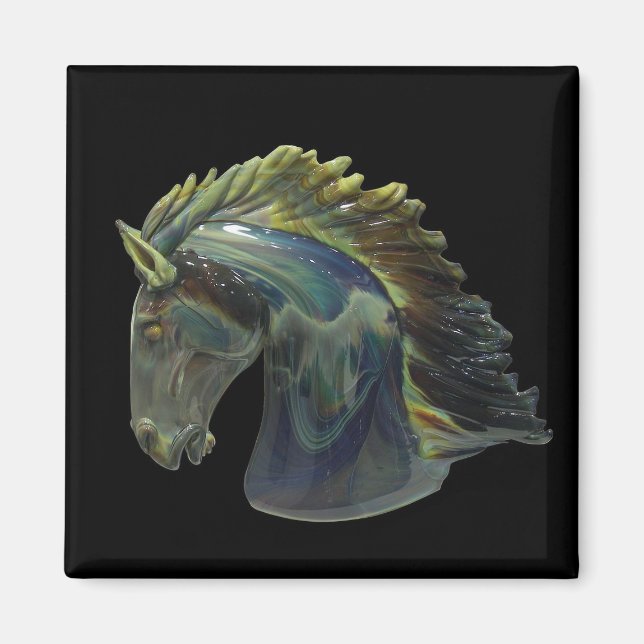 Venetian Murano Glass Horse Magnet (Front)