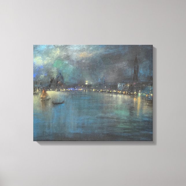 Venetian Nocturne (by Glenn Cooper Henshaw) Canvas Print (Front)