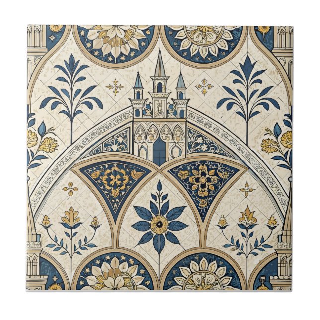 Venetian Style Ceramic Tile | Luxury Italian Baroq (Front)