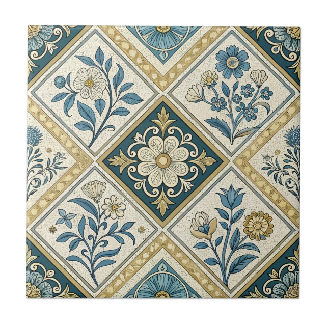 Venetian Style Ceramic Tile | Luxury Italian Baroq (Front)