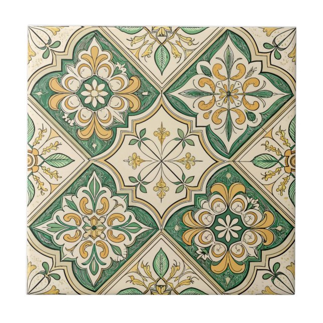 Venetian Style Ceramic Tile | Luxury Italian Baroq (Front)