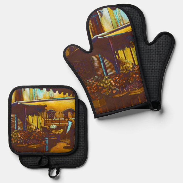 Venetian Venditore Oven Mitt & Pot Holder Set (Front/Back)