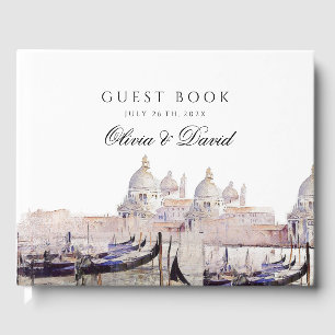 Venetian Wedding Script Watercolor Guest Book