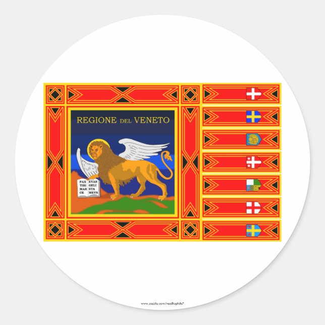 Veneto flag classic round sticker (Front)