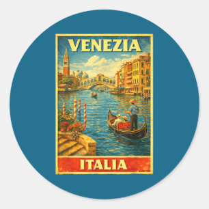 Venezia Italia Vintage Travel Venice Classic Round Sticker