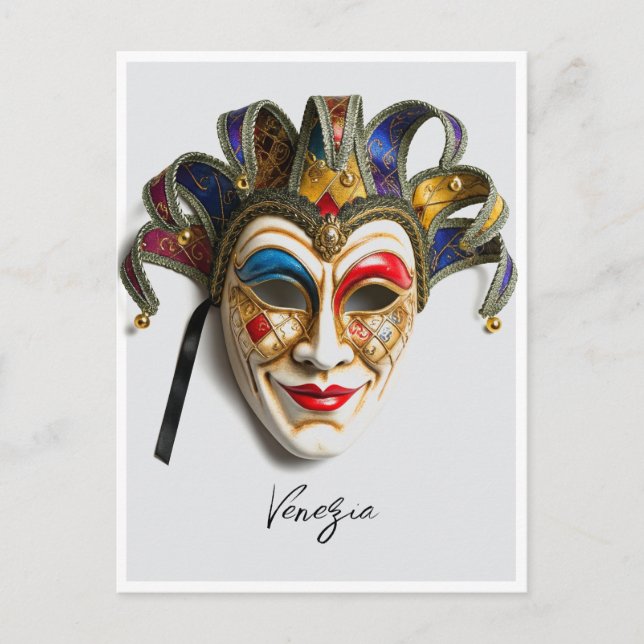 Venezia Venice Italy Carnival Mask Postcard (Front)