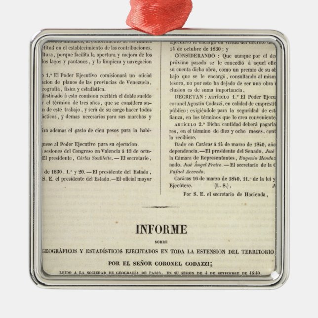 Venezuela 2 metal tree decoration (Front)