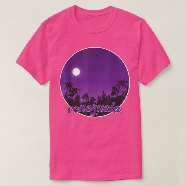 venezuela By night with Palms T-Shirt (Design Front)