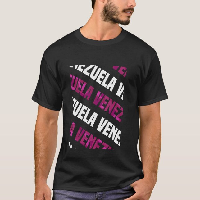 Venezuela Camo Pattern Pink Camouflage T-Shirt (Front)